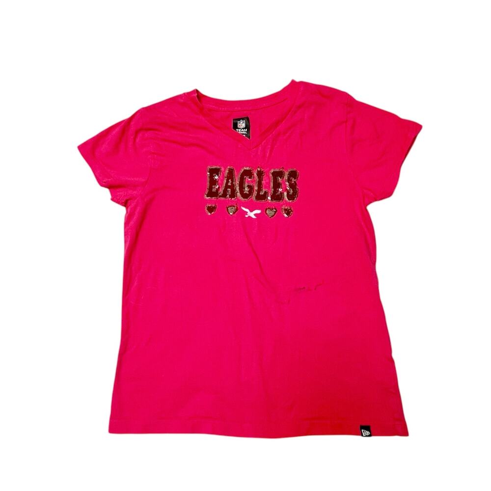 NFL Team Apparel Philadelphia Eagles Flip Sequin Tee Size 10-12